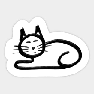 Cute simple hand drawn line art cat.  Goes with the stick figures i have done for the human owners Sticker
